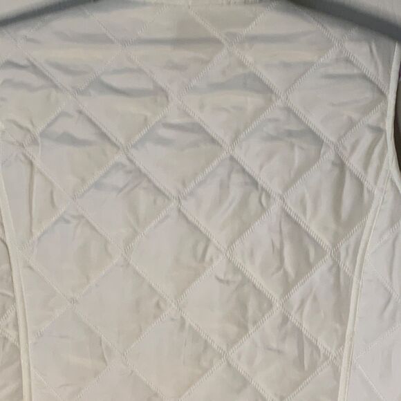 Jane Ashley Vest XL Winter White QuiltedPuffer Front Zip Insulated Relaxed Fit - Picture 11 of 16
